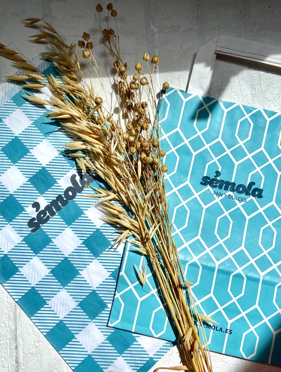 Bolsas personalizadas asa plana para panadería y pastelería
